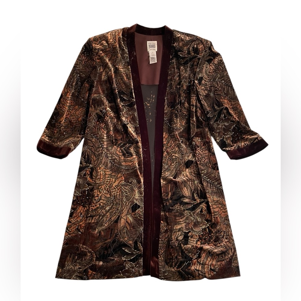 Vintage silk burnout velvet kimono